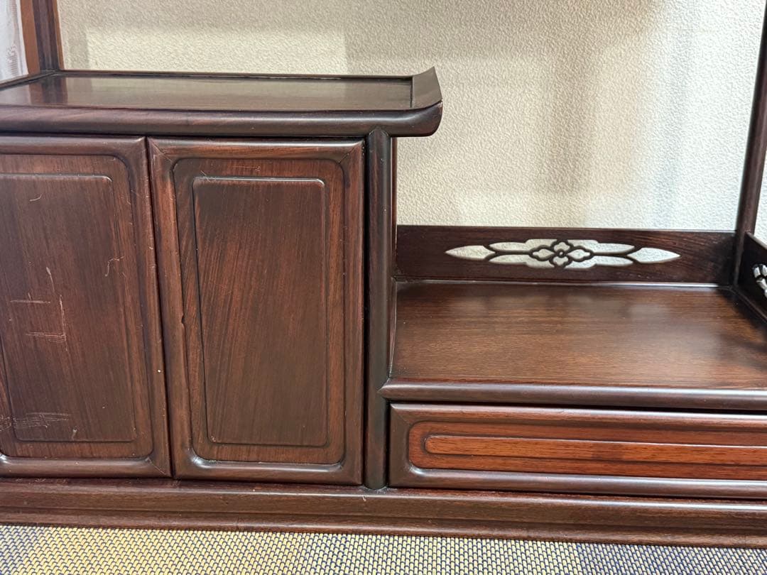 紅木　茶棚　茶箪笥　唐木　茶道具　送料込み251107