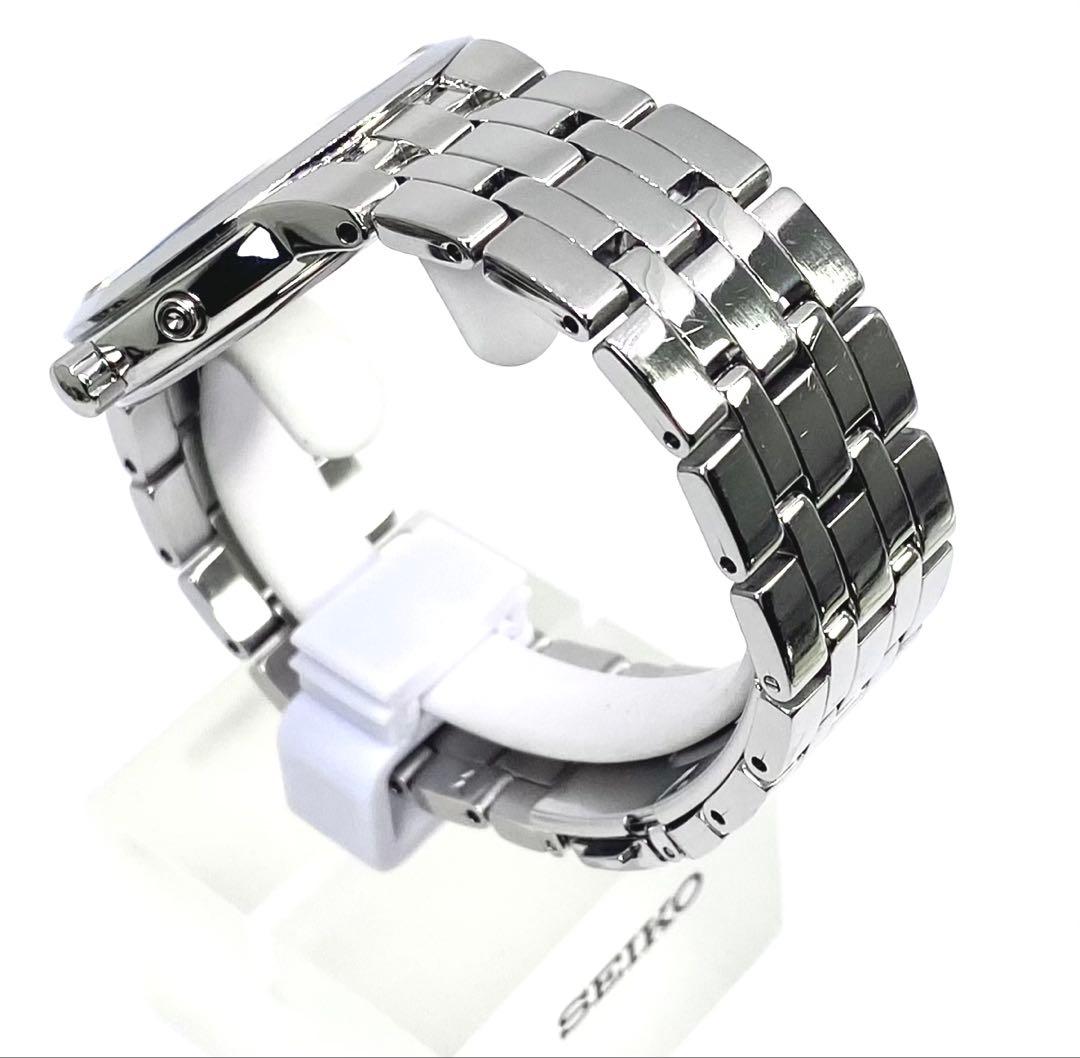SEIKO☆セイコー☆電波ソーラー☆腕時計☆ホワイト文字盤×ブルー針☆日本製