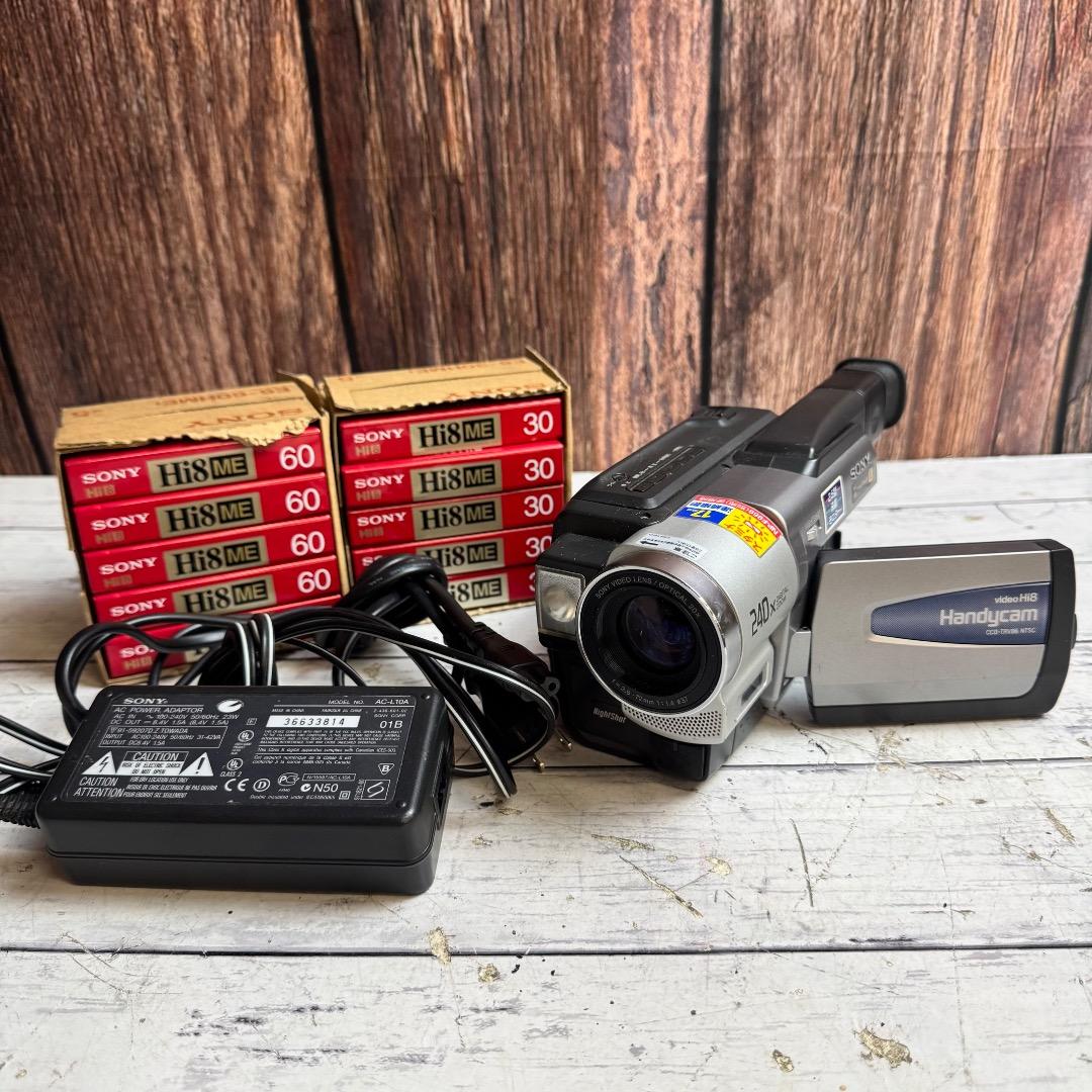 SONY ビデオカメラレコーダー CCD TRV86 Hi8 新品テープ10本付