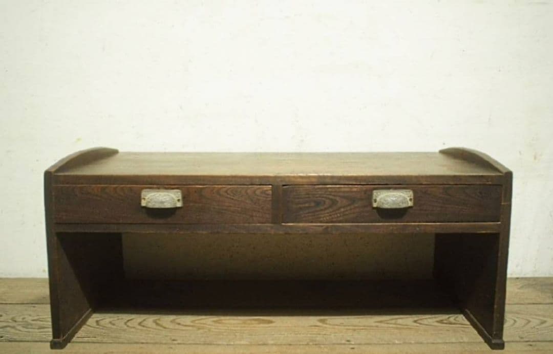 1075 アンティーク　文机　ローテーブル　引き出し　展示台　デスク　レトロ