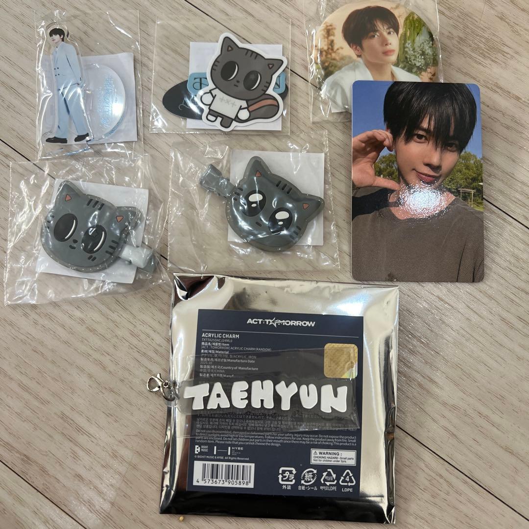 TXT カプセルトイ ヘアクリップ ダゴニャンテヒョンアクリルキーリングトレカ