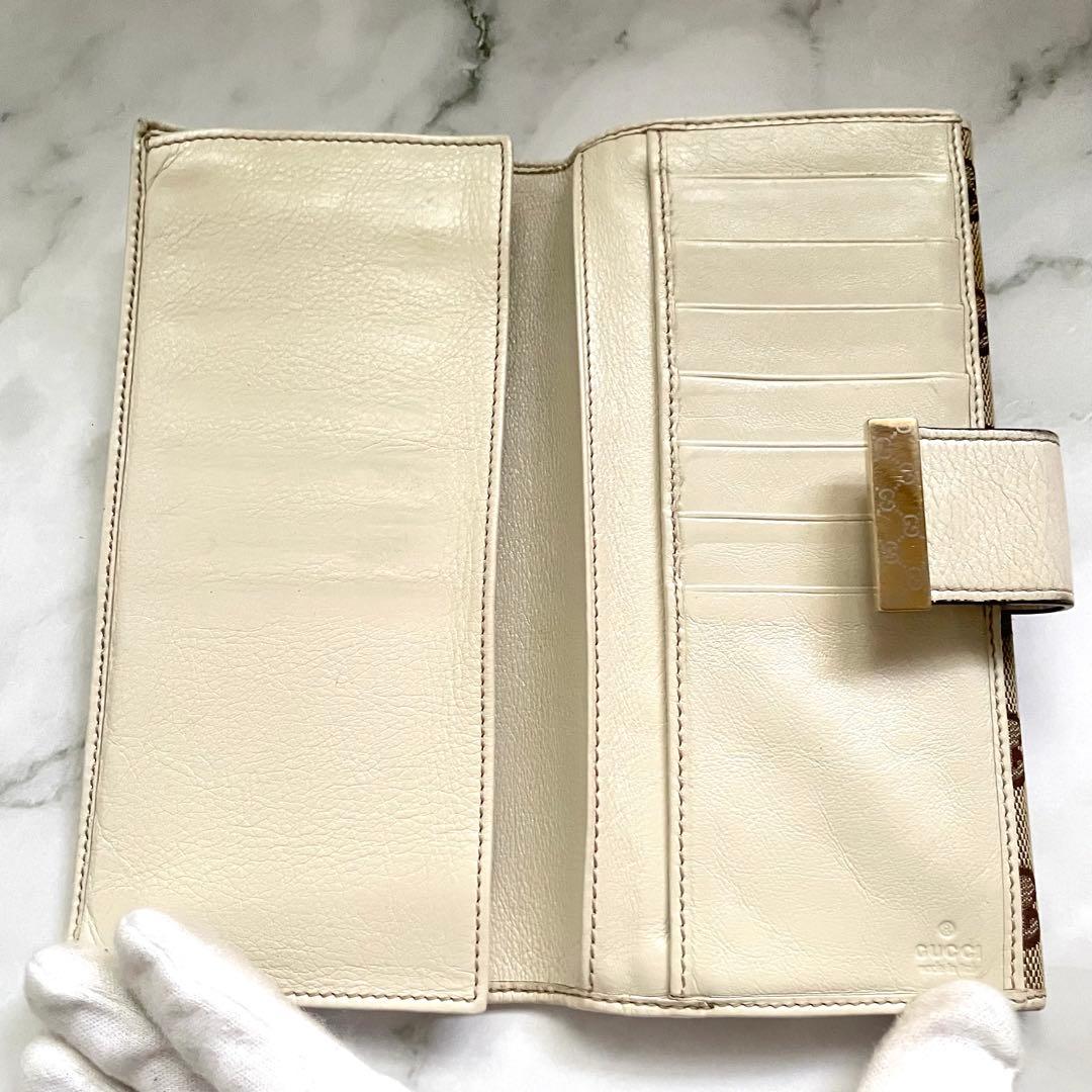 GUCCI グッチGG キャンバス　レザー　長財布　2つ折り財布 0113-⑧