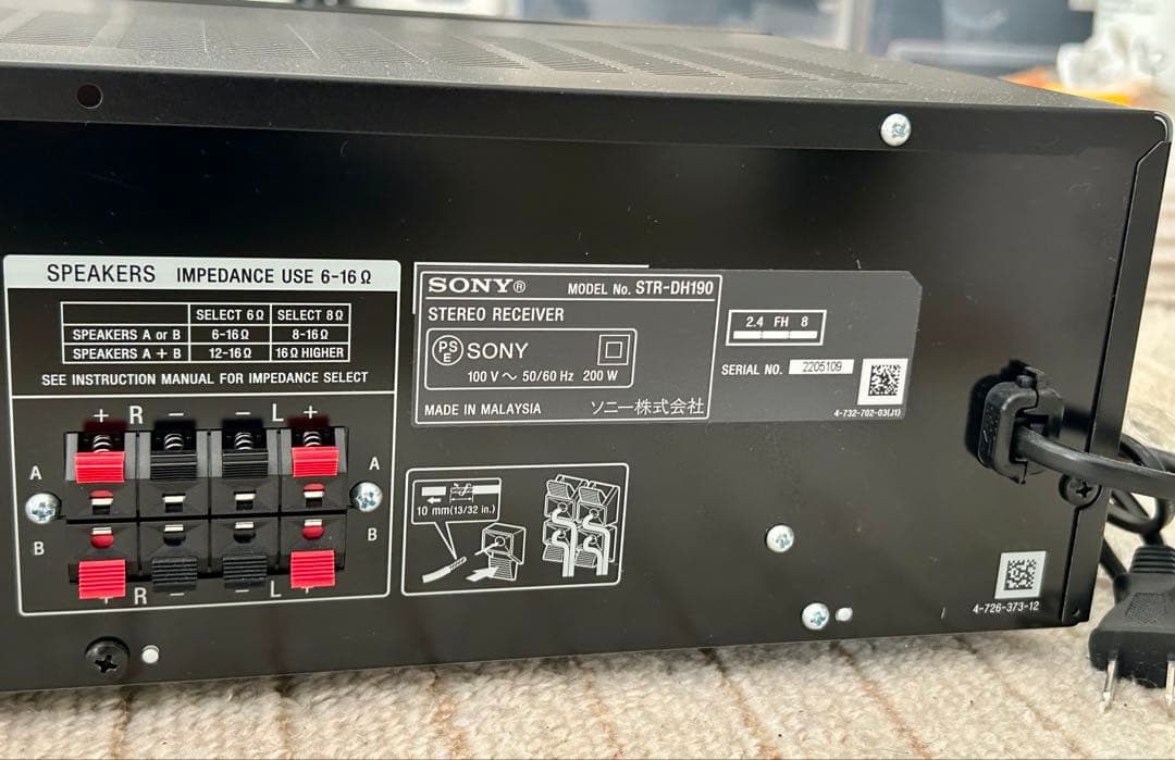 SONY STR-DH190 Bluetooth対応 AVアンプ