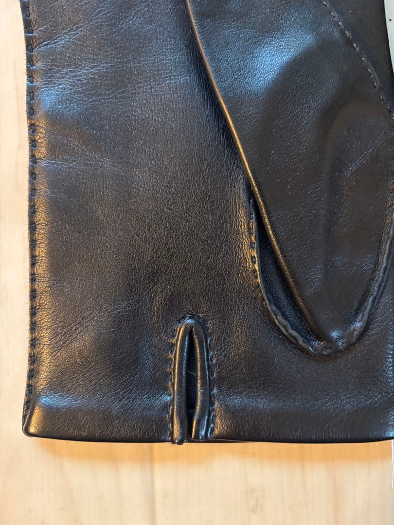 【美品】 Hermès エルメス ラムスキン レザーグローブ ブラックメンズ 8