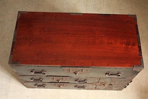 時代　庄内箪笥　扉付き　時代家具　収納タンス　古家具