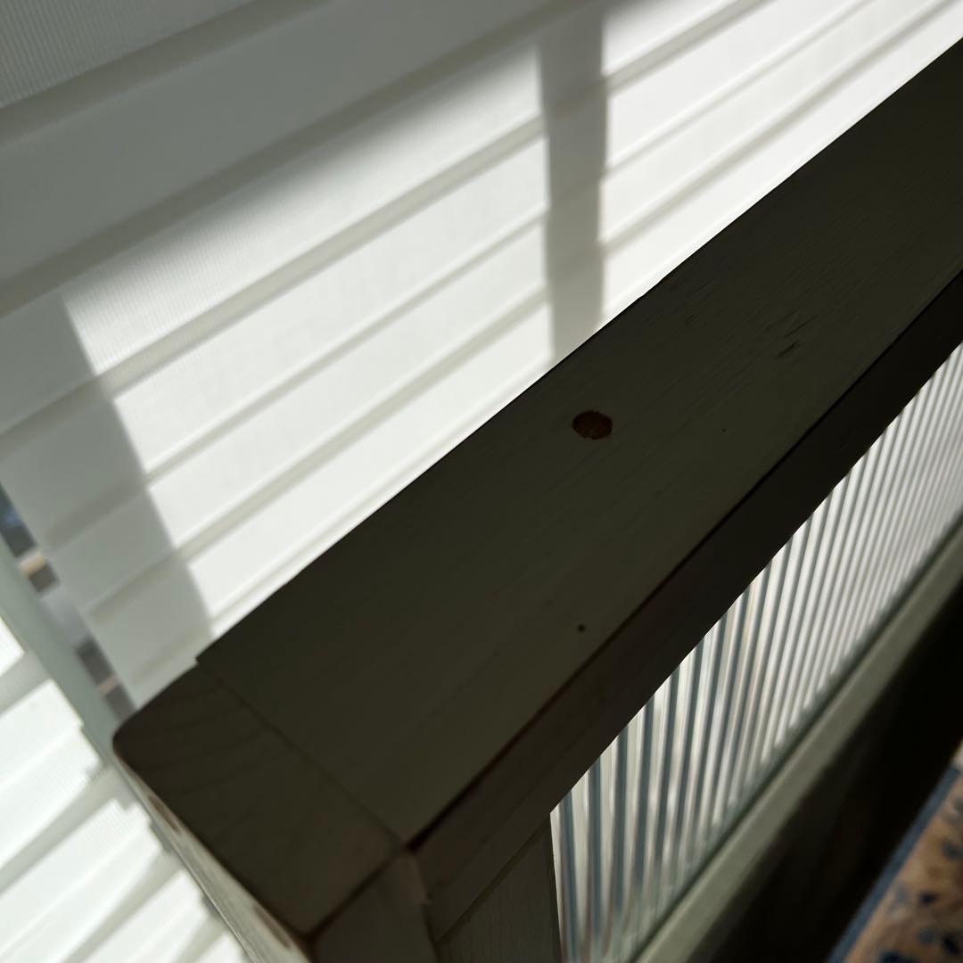 衝立 パーテーション 仕切り モールガラス ホワイト シャビー アンティーク調