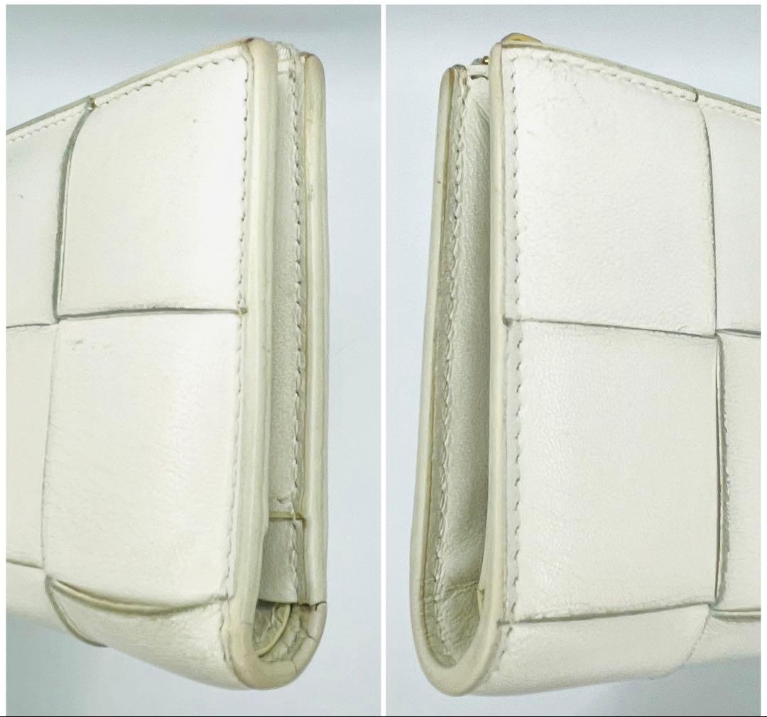 良品◇現行 ボッテガヴェネタ 二つ折り財布 ホワイト コンパクトウォレット