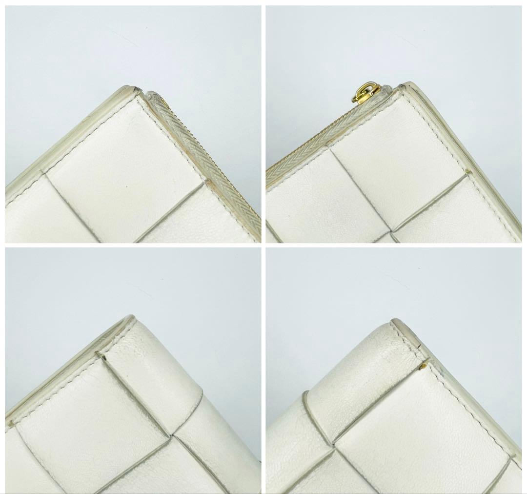 良品◇現行 ボッテガヴェネタ 二つ折り財布 ホワイト コンパクトウォレット