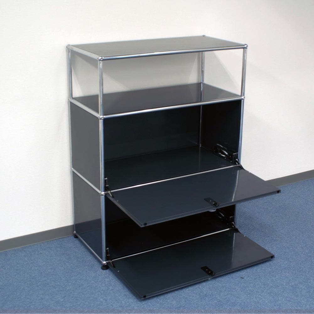 中古 USMハラー｜キャビネット リビング・ 1列3段 アントラサイト