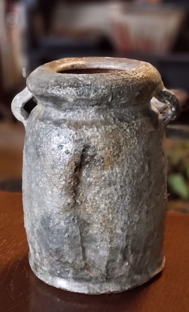 自然釉信楽花入れ