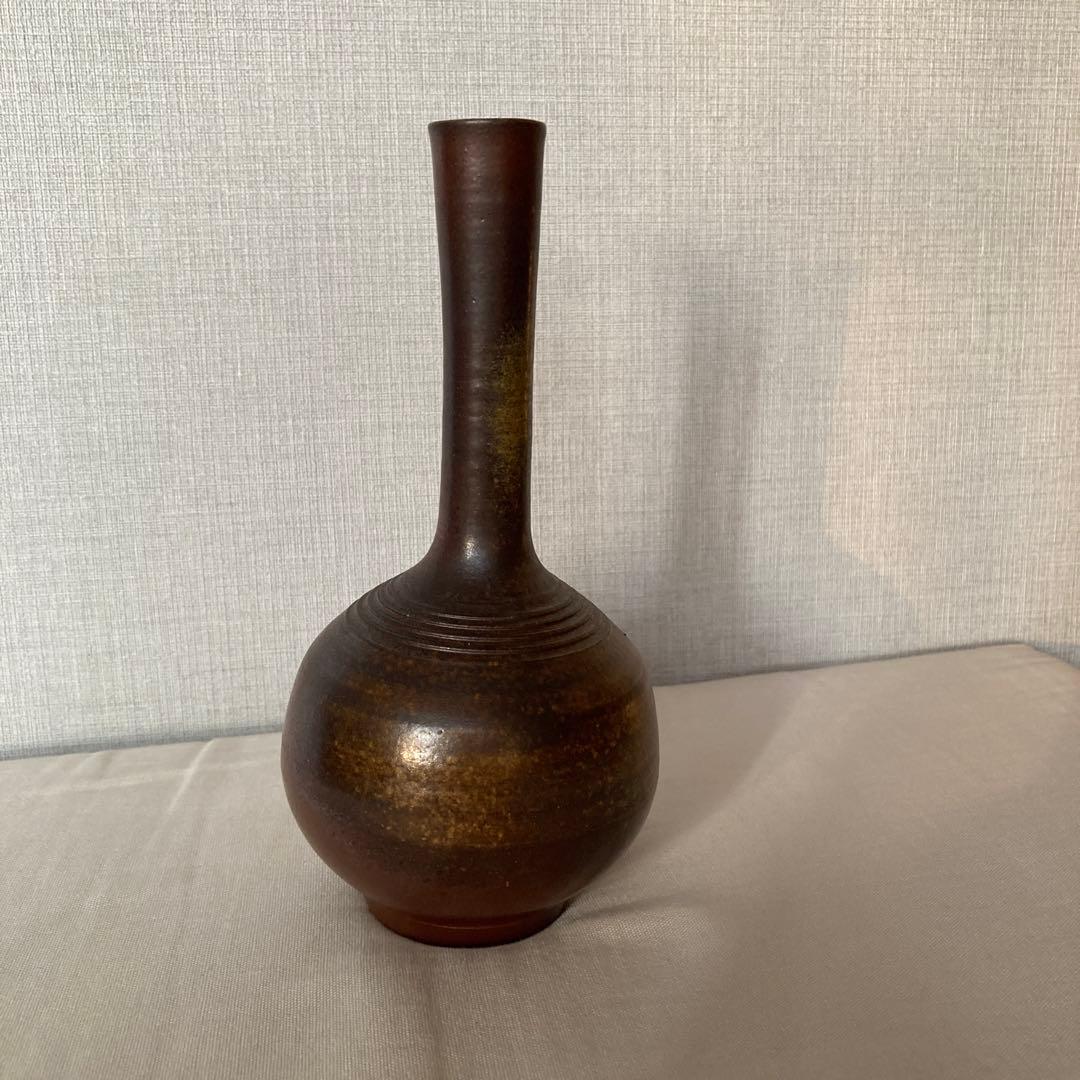 備前焼　花瓶　一輪挿し　桂一生