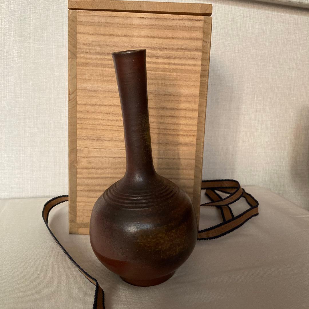 備前焼　花瓶　一輪挿し　桂一生