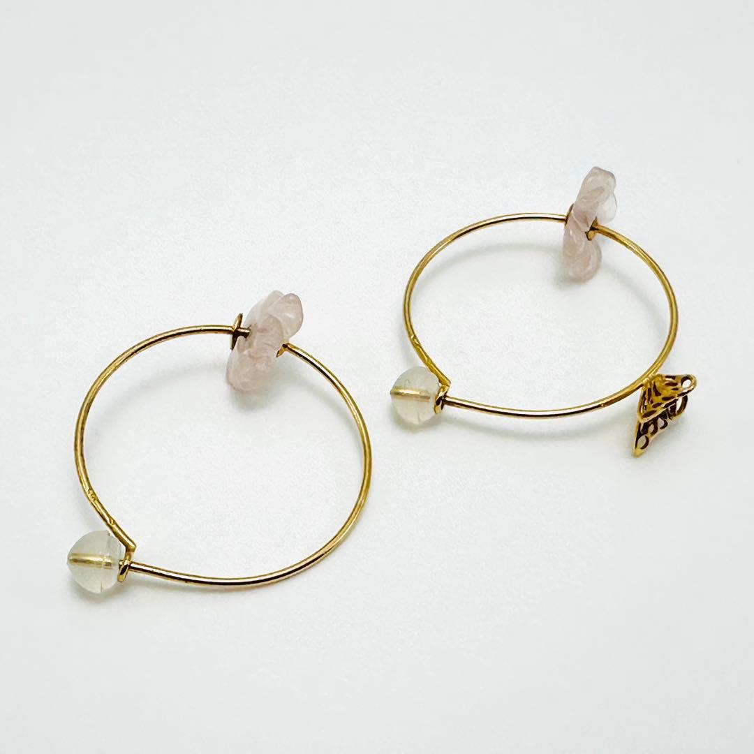 スタージュエリー　k18 フープピアス　バタフライ　フラワー　YG