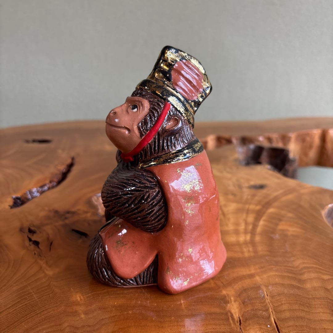 六兵衛窯 干支置物 「申三番」 申年 清水焼 陶芸 たち吉 共箱