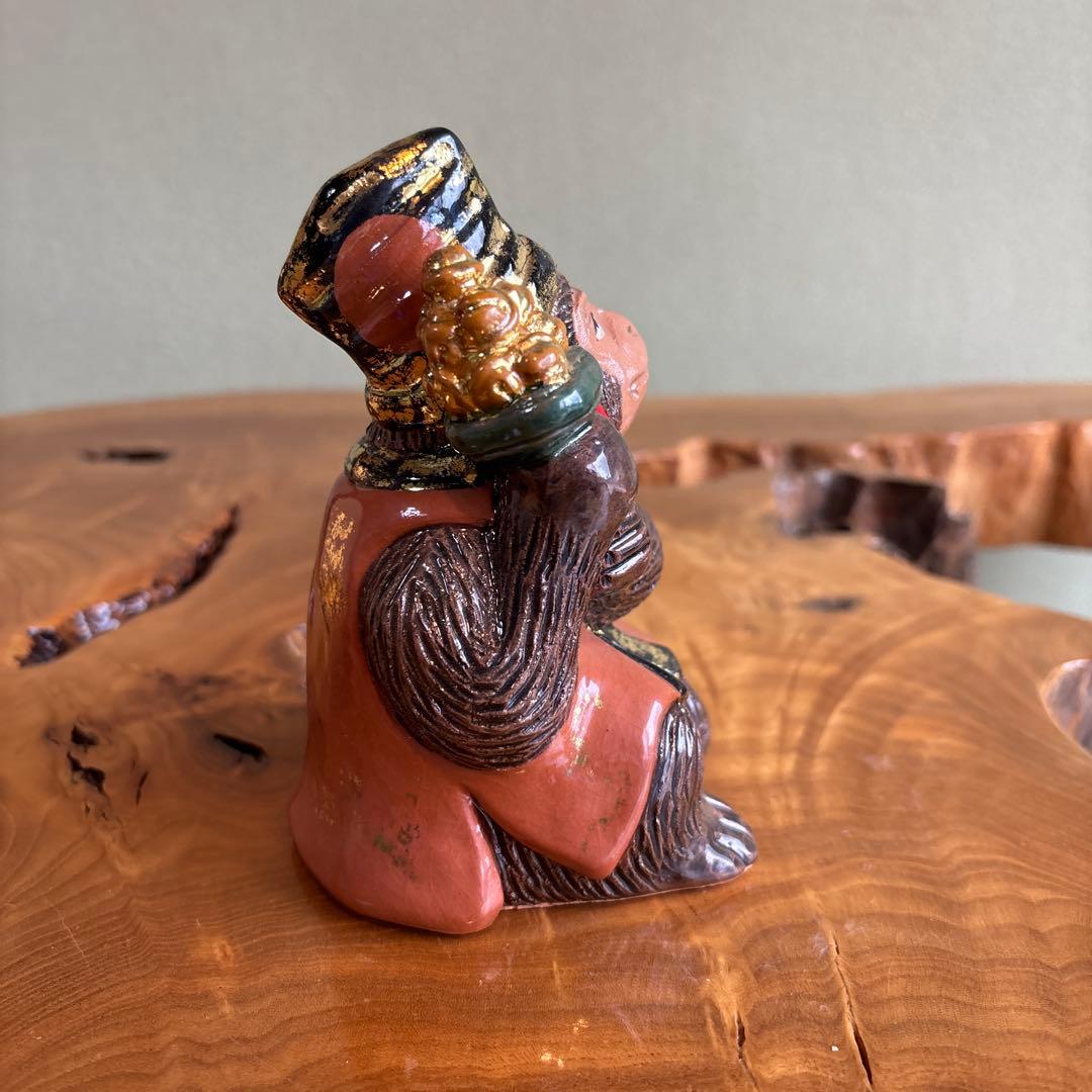 六兵衛窯 干支置物 「申三番」 申年 清水焼 陶芸 たち吉 共箱