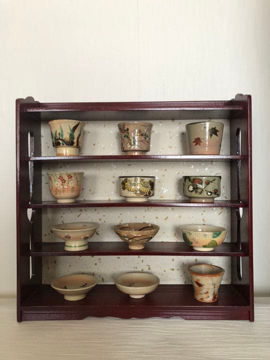 12か月ぐい呑み揃　飾り棚付き