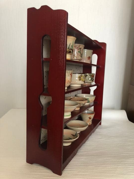 12か月ぐい呑み揃　飾り棚付き