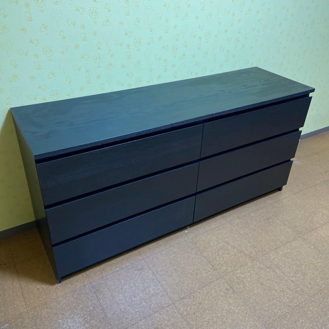 IKEA BESTA ベストー　木製チェスト 6引き出し 黒