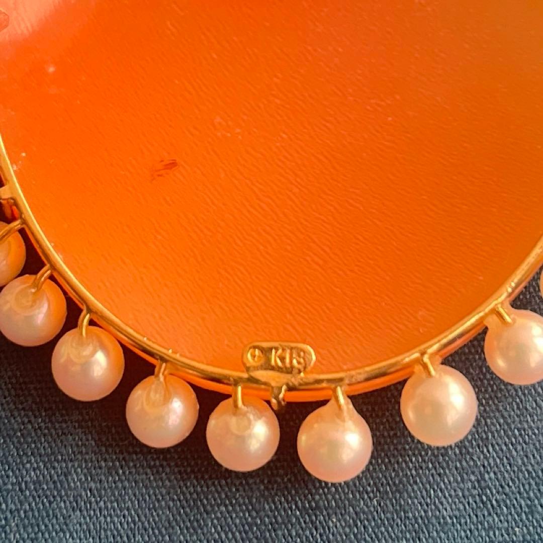 シェルカメオ　k18 ブローチ&ペンダントトップ