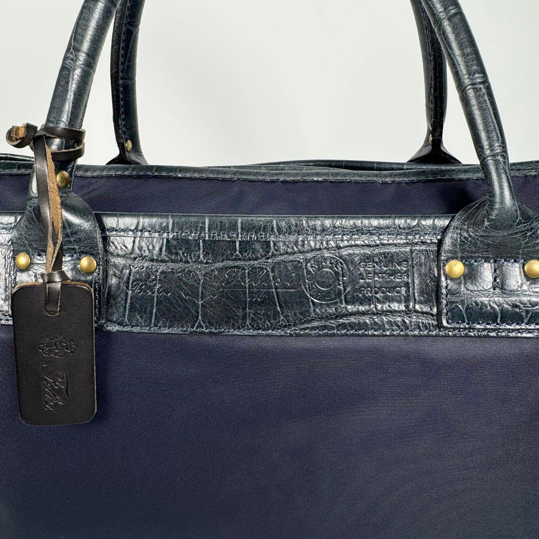 フェリージ ブリーフケース 1731 レザー クロコ A4 ネイビー ビジネス