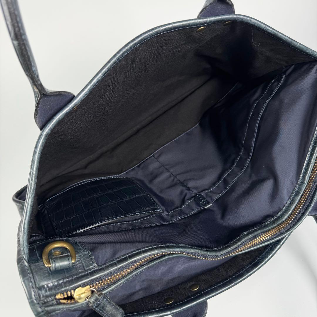 フェリージ ブリーフケース 1731 レザー クロコ A4 ネイビー ビジネス