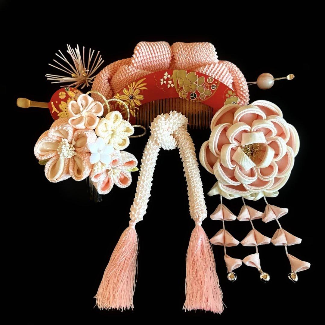 日本髪 髪飾り 七五三(7歳)～成人式 ピンク