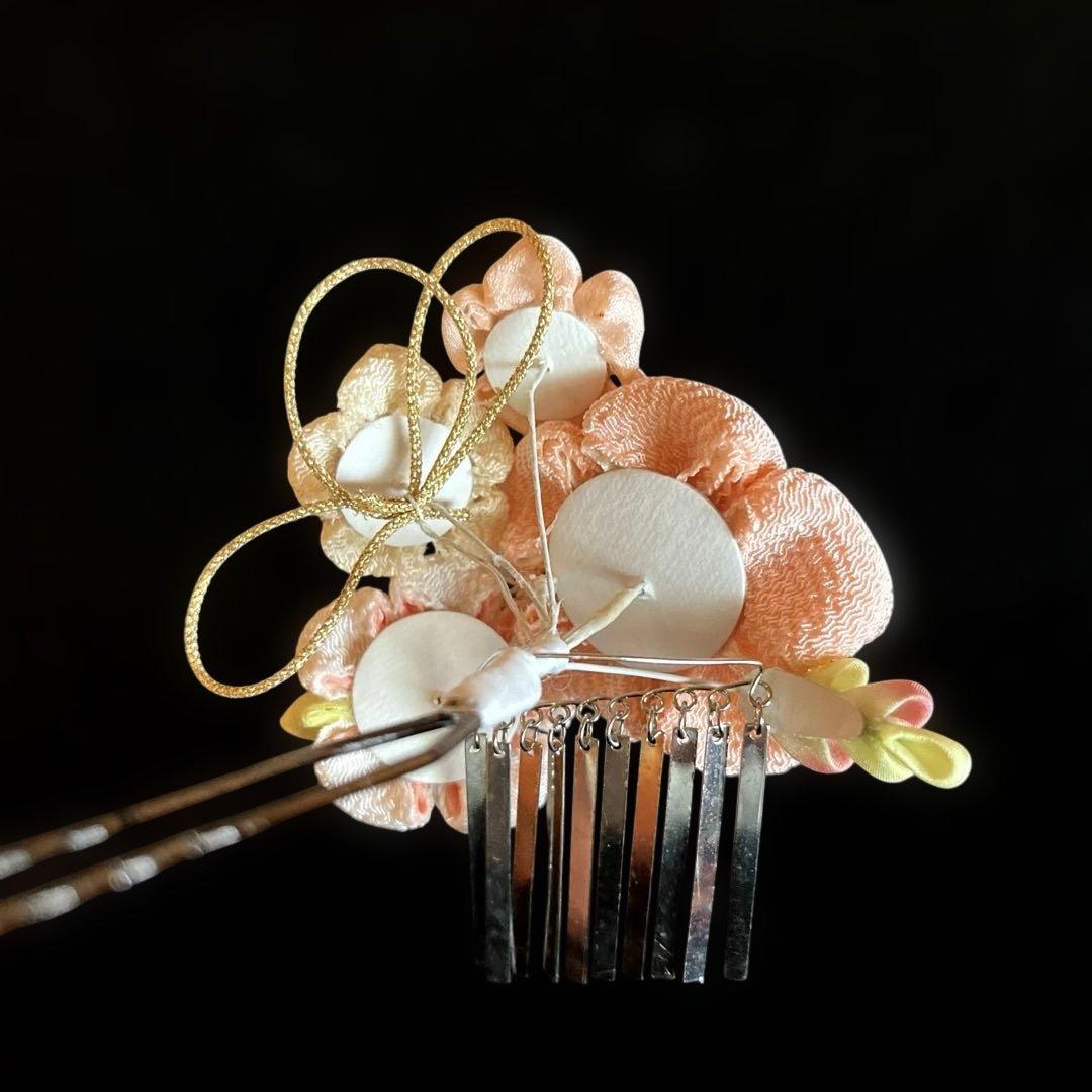 日本髪 髪飾り 七五三(7歳)～成人式 ピンク