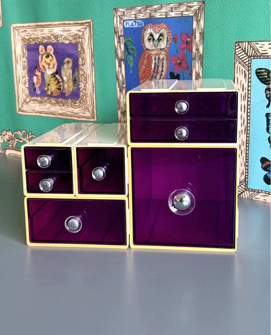 スペースエイジ　連結小物入れ　カセッター　アクリル　プラスチックケース　引き出し