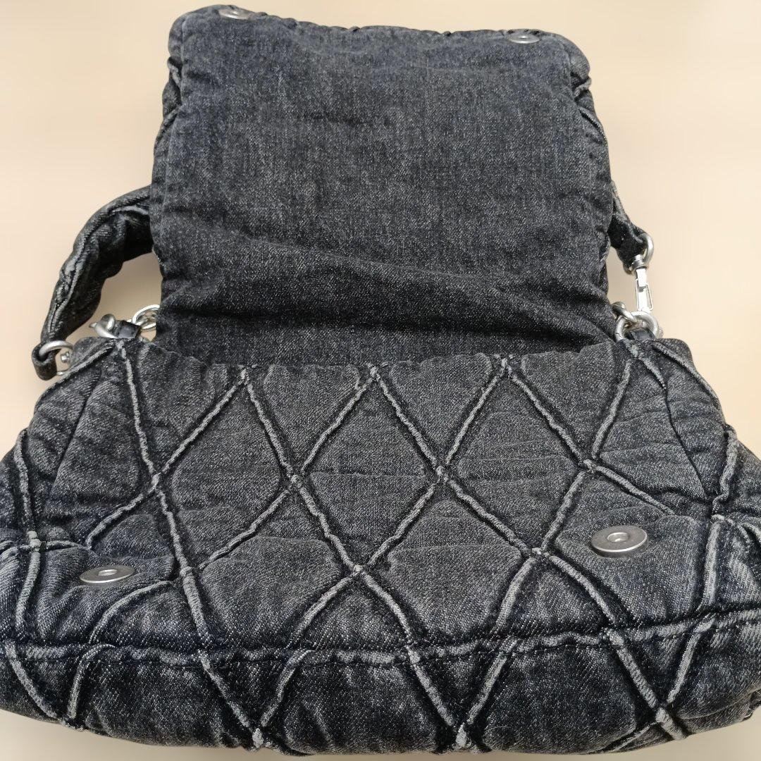 DIESEL charm-D デニム ショルダーバッグ