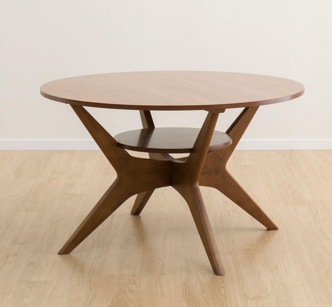 ニトリ　リビングダイニングテーブル（リラックスワイド110円形WN）