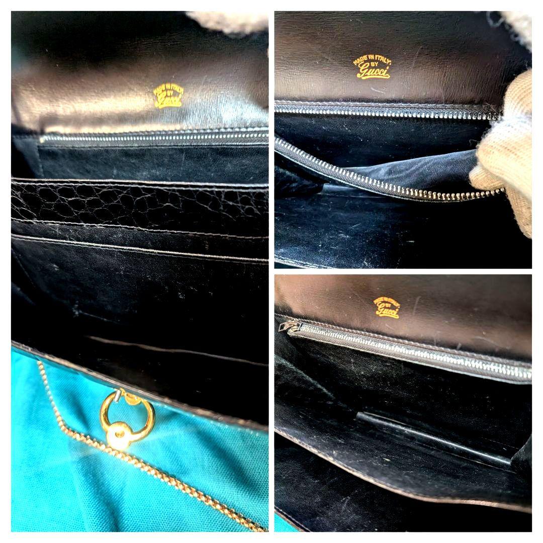 ♥マーガレット♥極美品♥グッチ GUCCI ショルダーバッグ クロコダイル