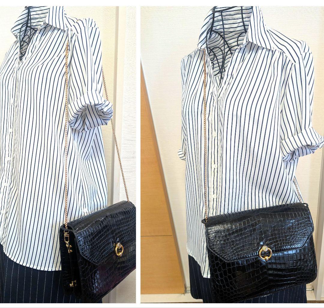 ♥マーガレット♥極美品♥グッチ GUCCI ショルダーバッグ クロコダイル