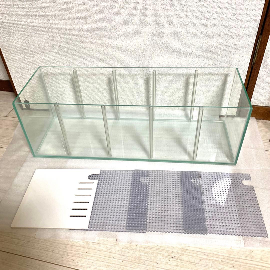 特注ガラス水槽・クリア・60×20×20cm 5室・4枚仕切り・Rioポンプ付き