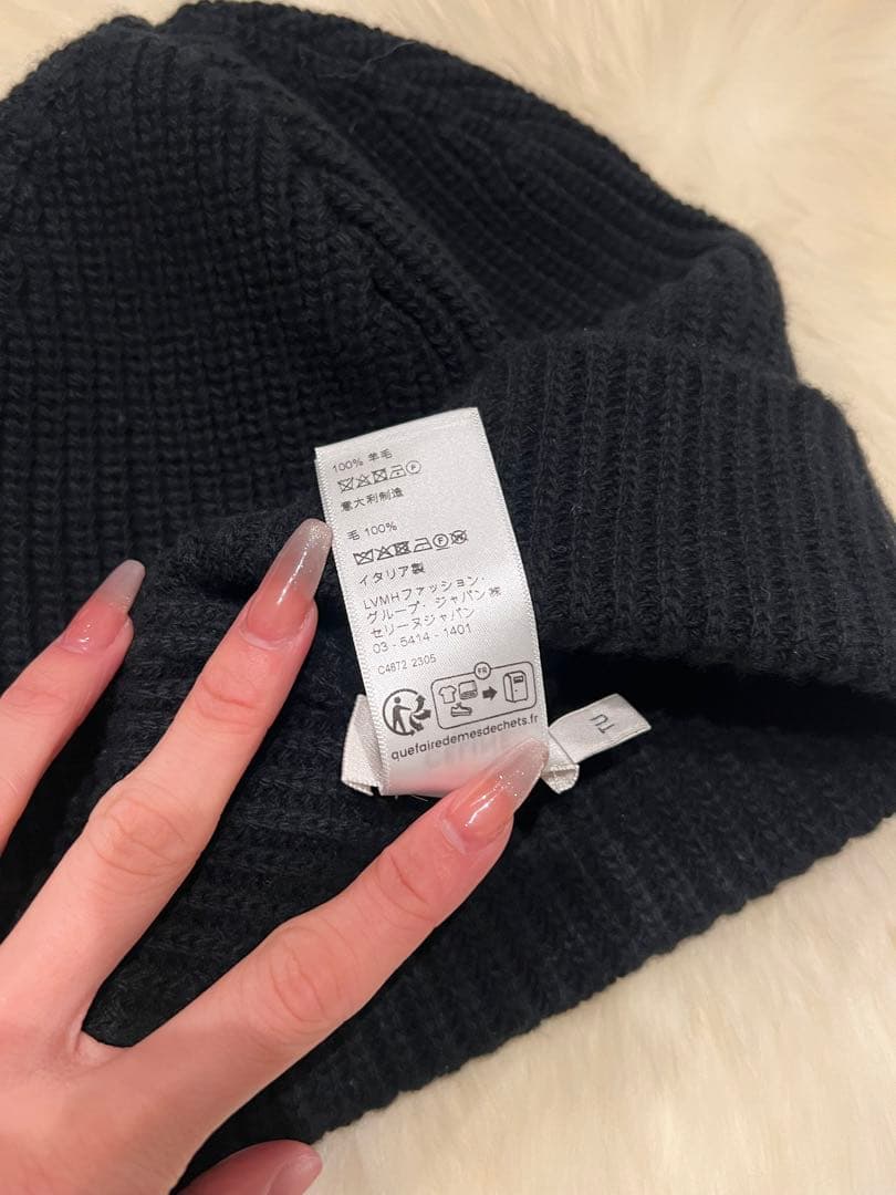 CELINE 黒 ニットビーニー 帽子