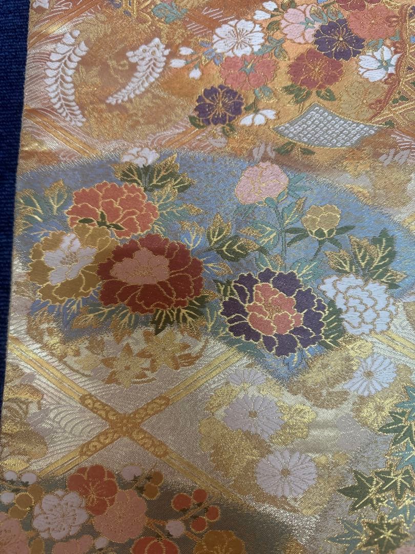 2678袋帯 古代彫金紋 西陣織 金糸　高級上質上品　約440cm 未使用