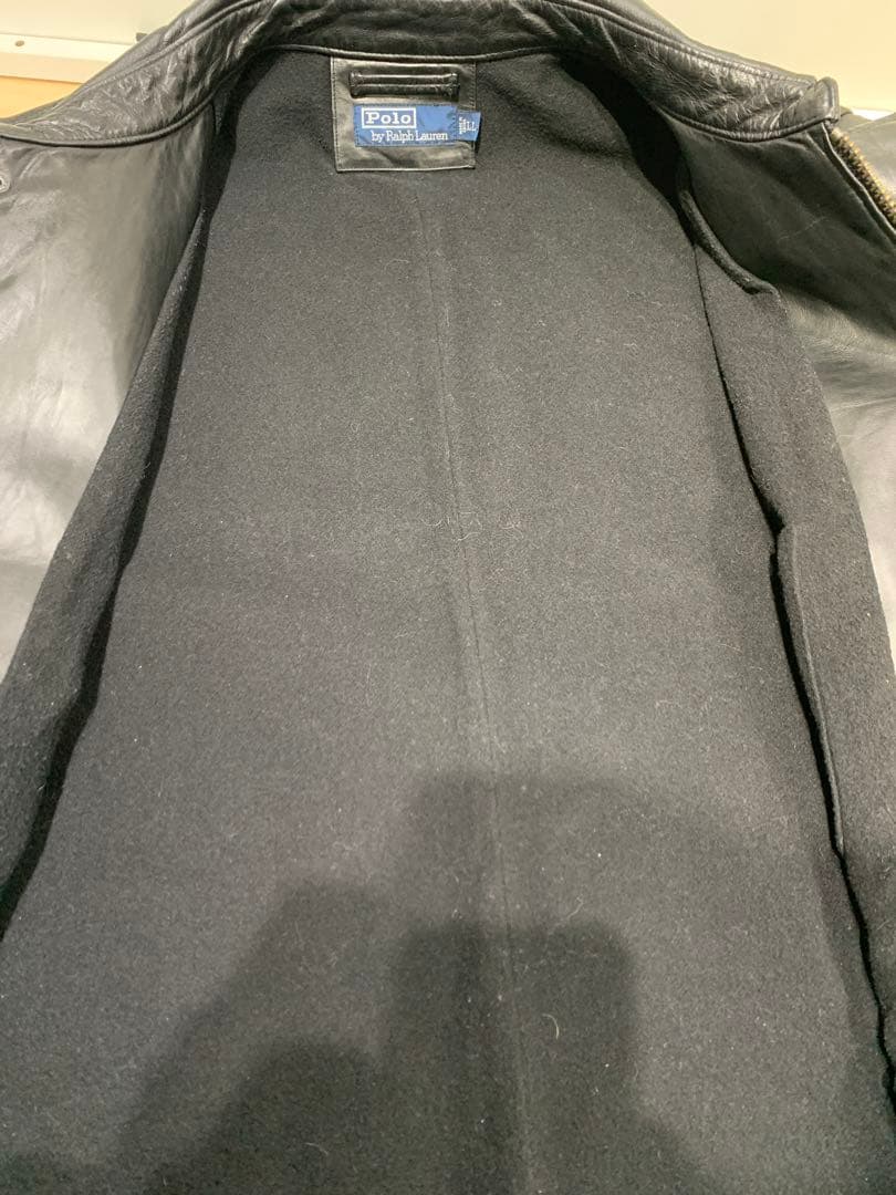 Polo by Ralph Lauren ブラック レザー カーコート