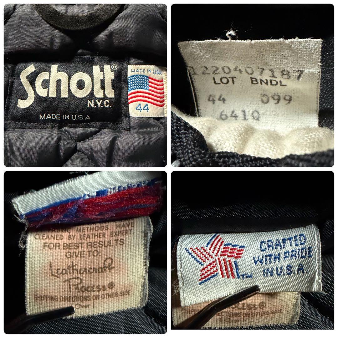 希少モデル■schott ライダースジャケット　641Q ブラック　本革　44