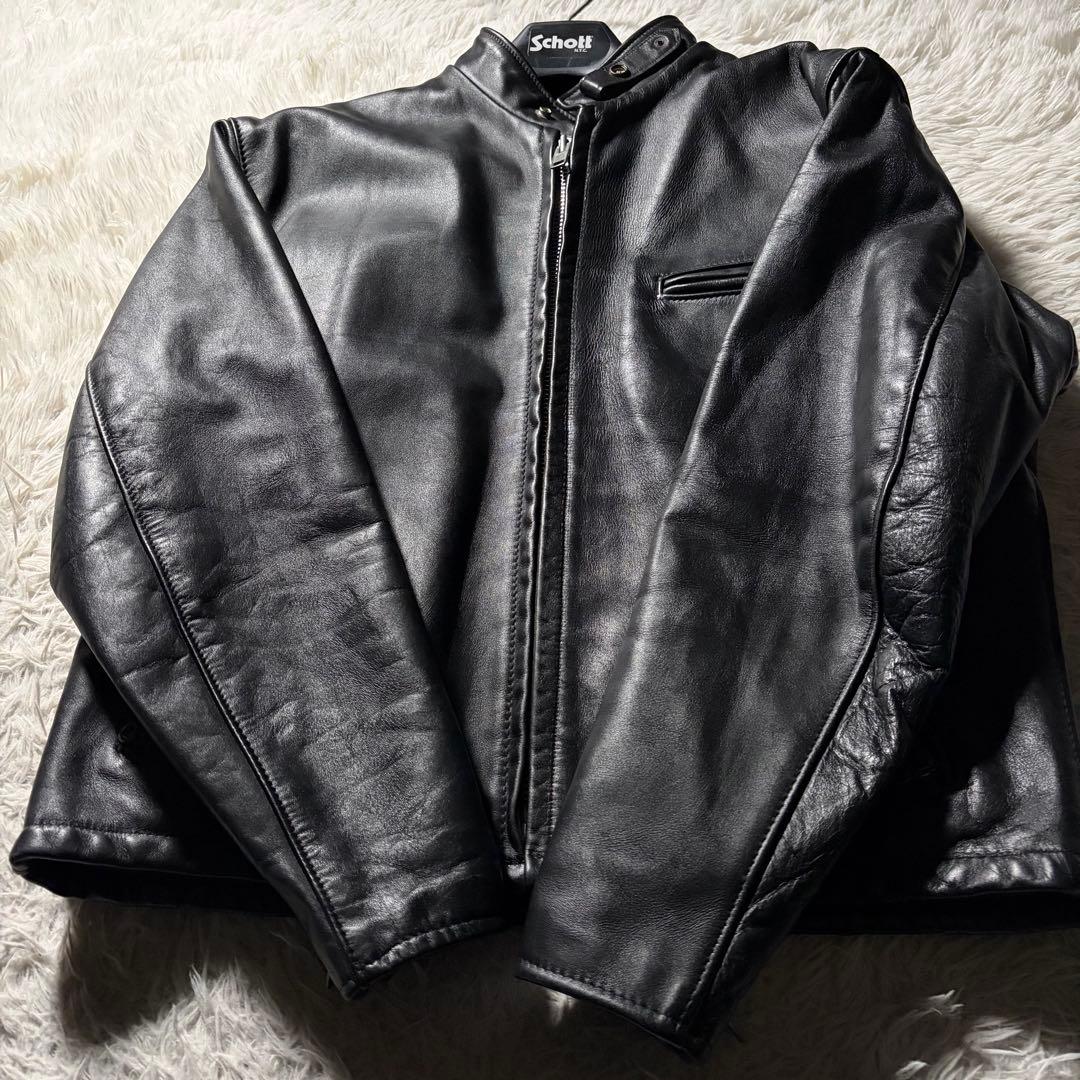 希少モデル■schott ライダースジャケット　641Q ブラック　本革　44