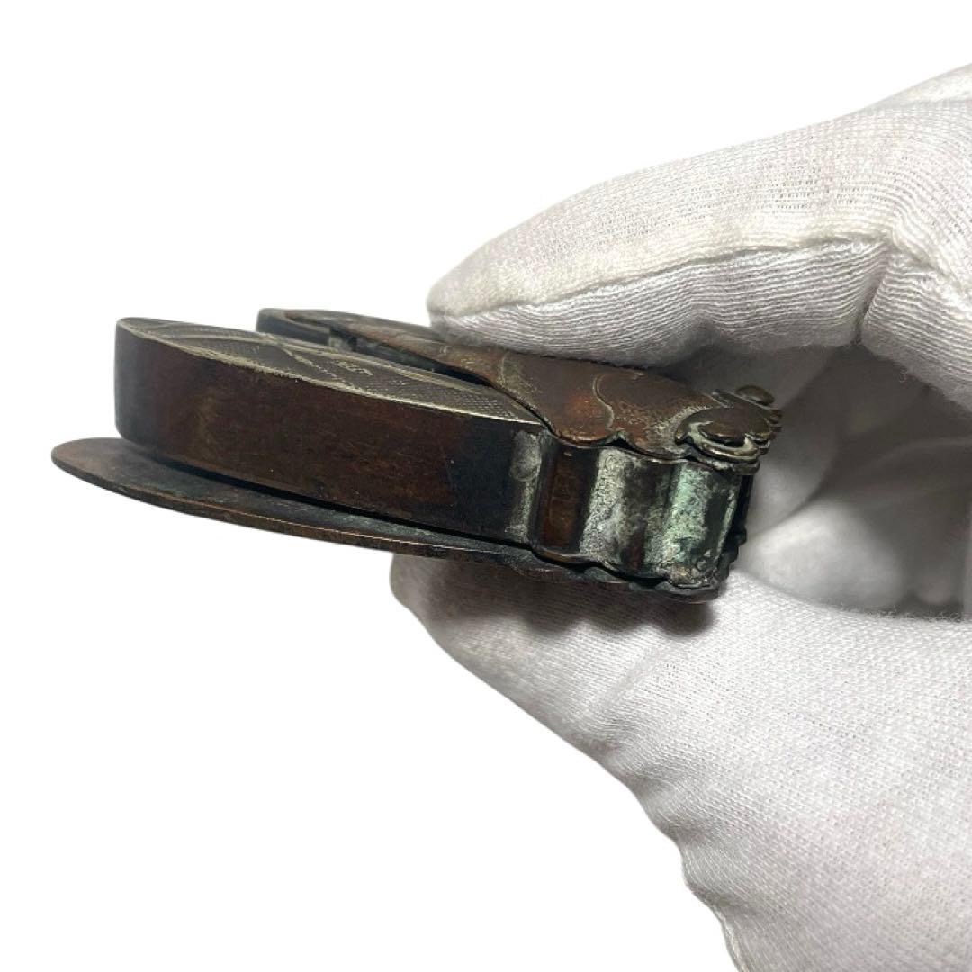 アンティーク 中国製 蝉型墨汁入れ 銅製