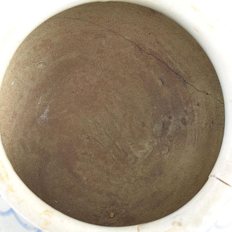 朝鮮美術　李朝　高麗白磁　染付　花文　壺　C　R8057C