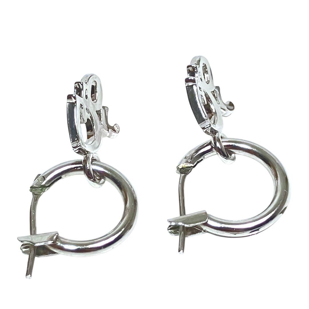 【極美品】Christian Dior ディオール　フープピアス　シルバー CD