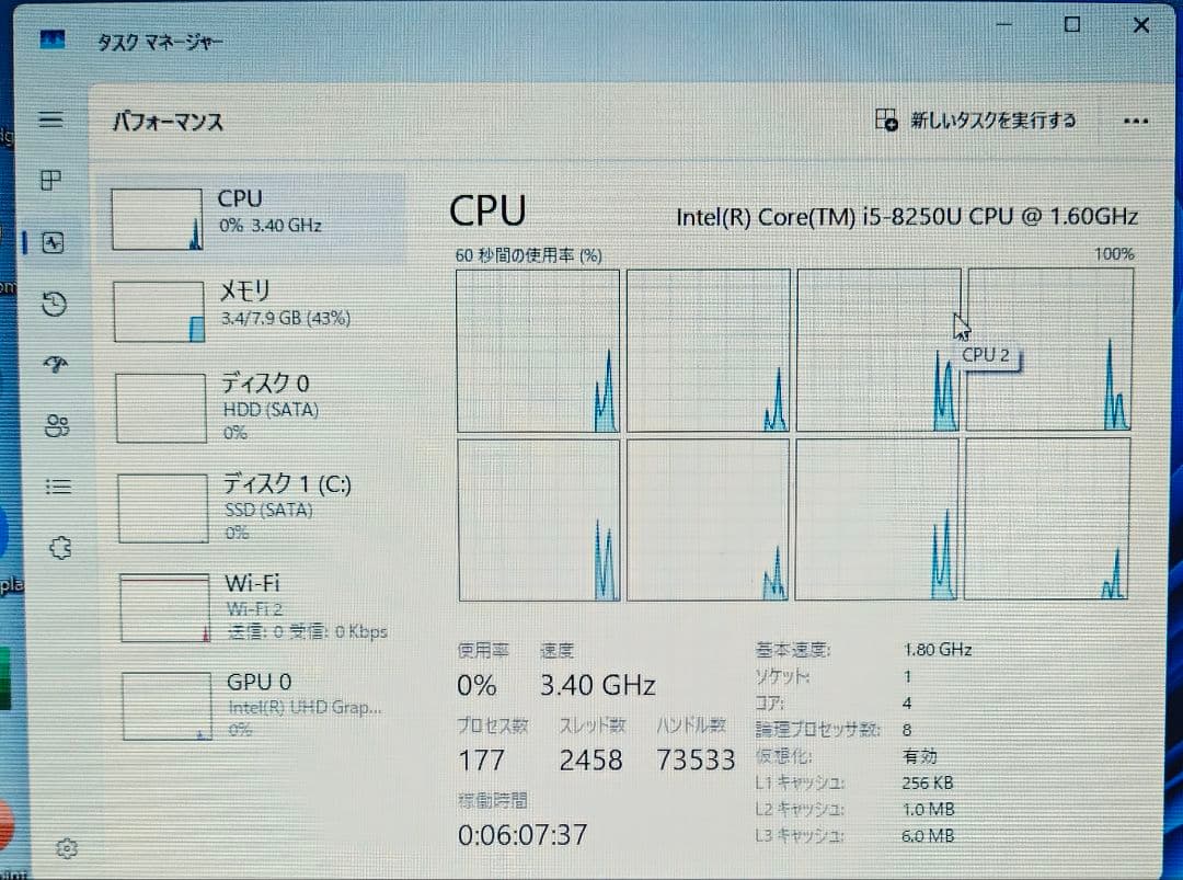 F-89/第8世代i5-8250U/SSD128+HDD500/8GB