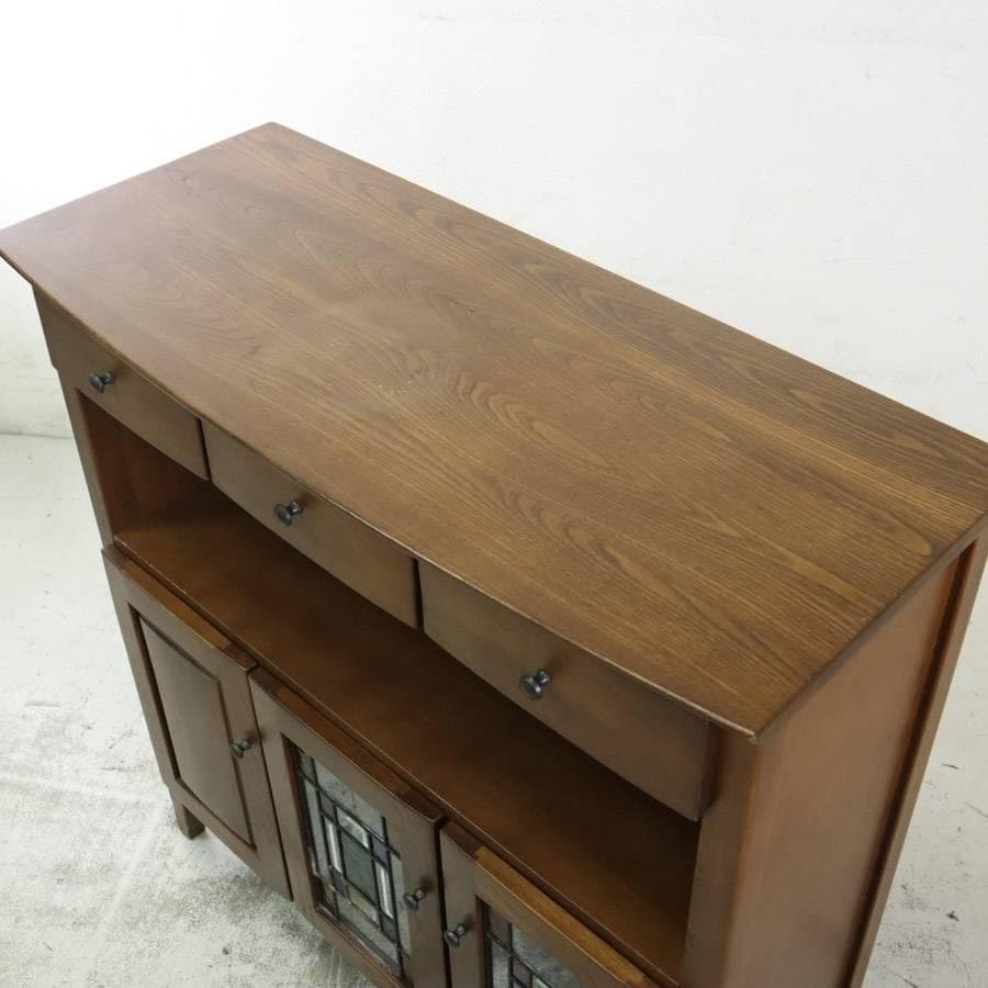 曙工芸 AURORA オーロラ ステンドグラス キャビネット 電話台 飾り台