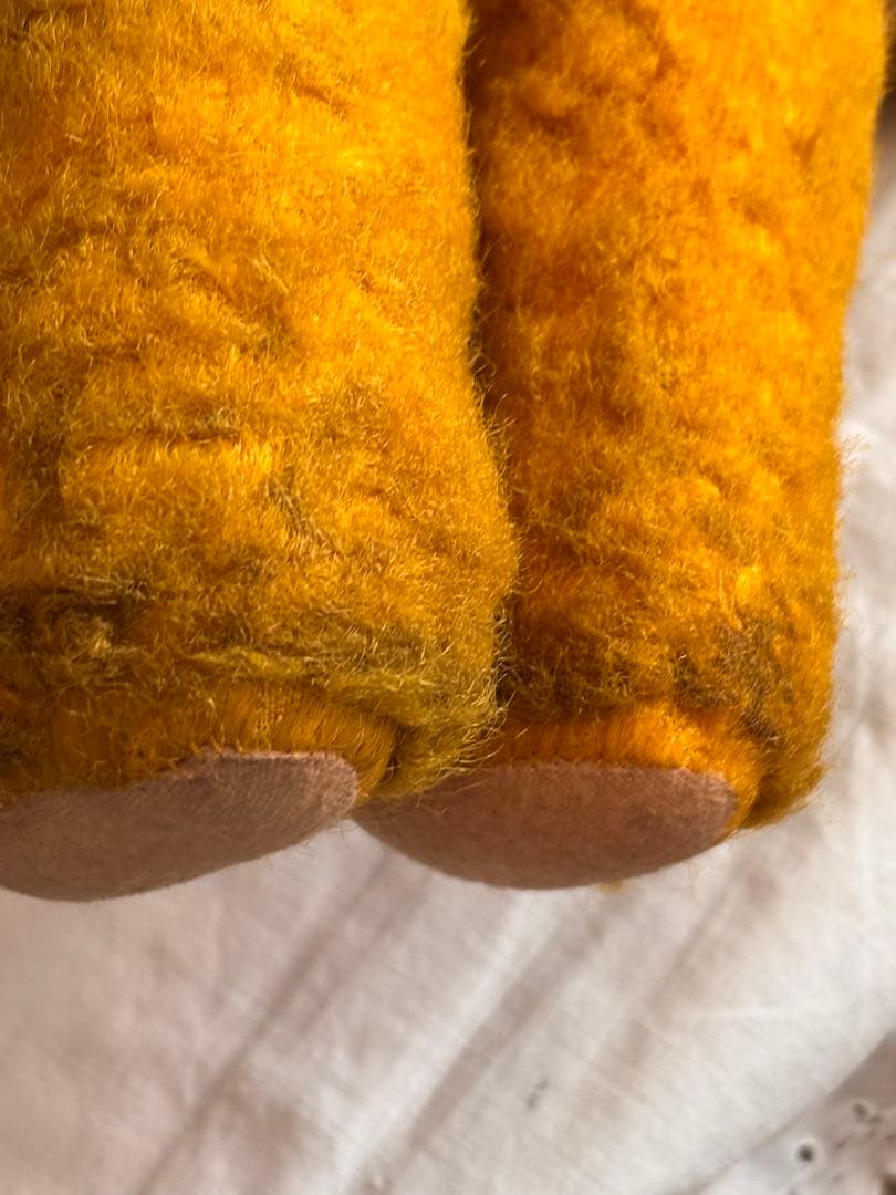 ʕ•ᴥ•ʔ アンティークベア　ドイツ　ボネエプロン付き　アンティークテディベア