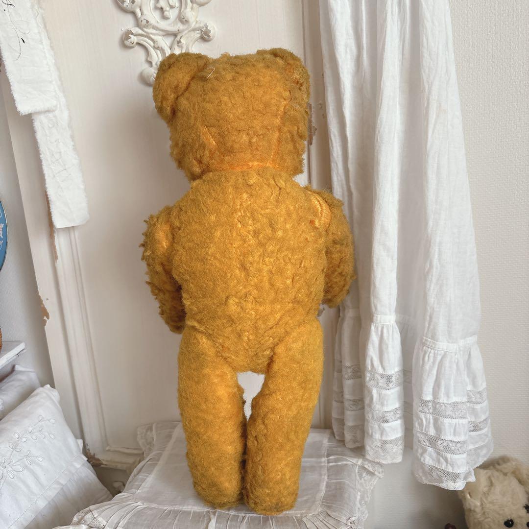 ʕ•ᴥ•ʔ アンティークベア　ドイツ　ボネエプロン付き　アンティークテディベア