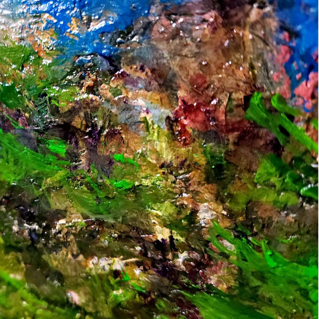 「山」 大きな絵画 油絵 F50号 風景画 迫力