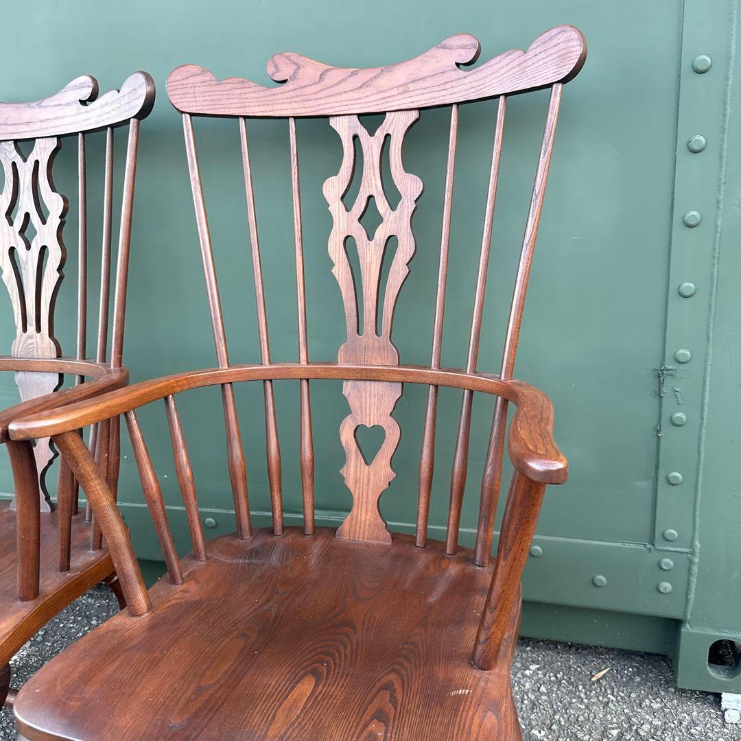瞬間お値下げ‼️豪邸発掘品‼️木製スピンドルバックチェア アームチェアヴィンテージ