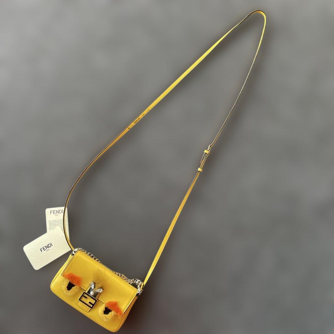 FENDI フェンディ　マイクロバゲット イエロー　シルバー金具　新品難あり