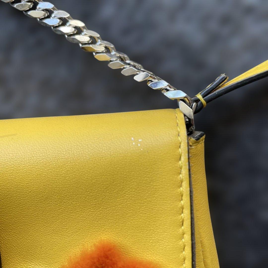 FENDI フェンディ　マイクロバゲット イエロー　シルバー金具　新品難あり