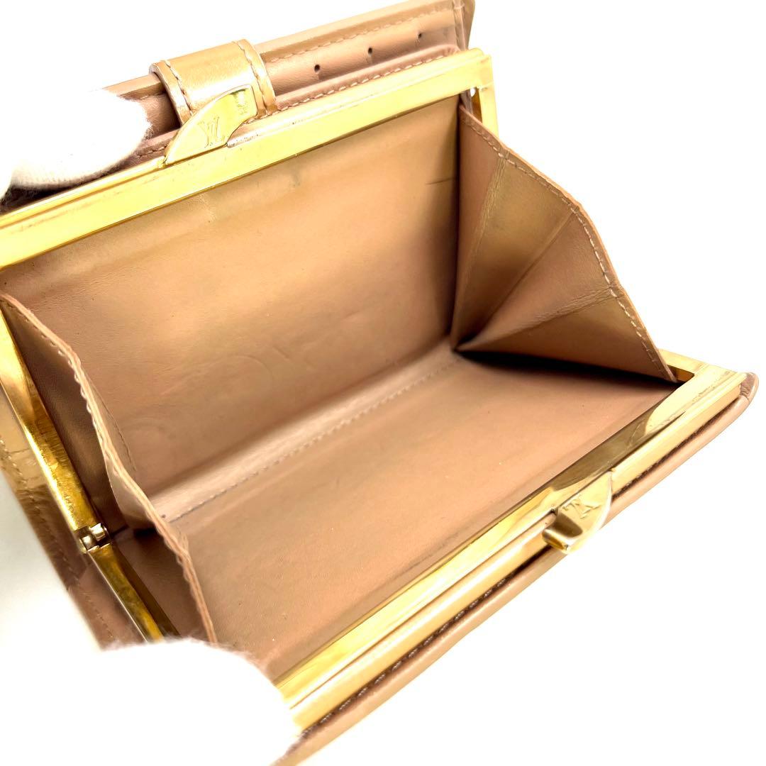 ルイヴィトン ヴェルニ ポルトフォイユ ヴィエノワ カフェオレ がま口財布